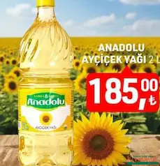 TARIM KREDİ ANADOLU AYÇİÇEK YAĞI 2 L fiyat ve kampanya bilgisi